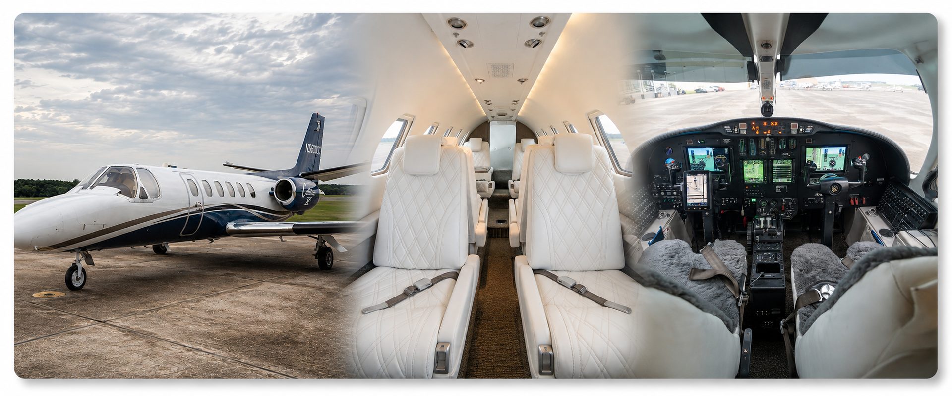 Citation II business jet on the ramp